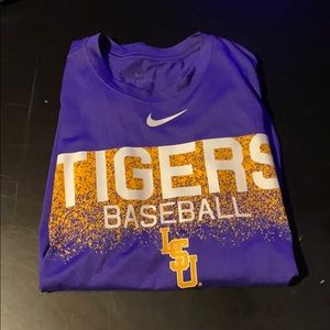 Nike dri-fit lsu tigers baseball t shirt
